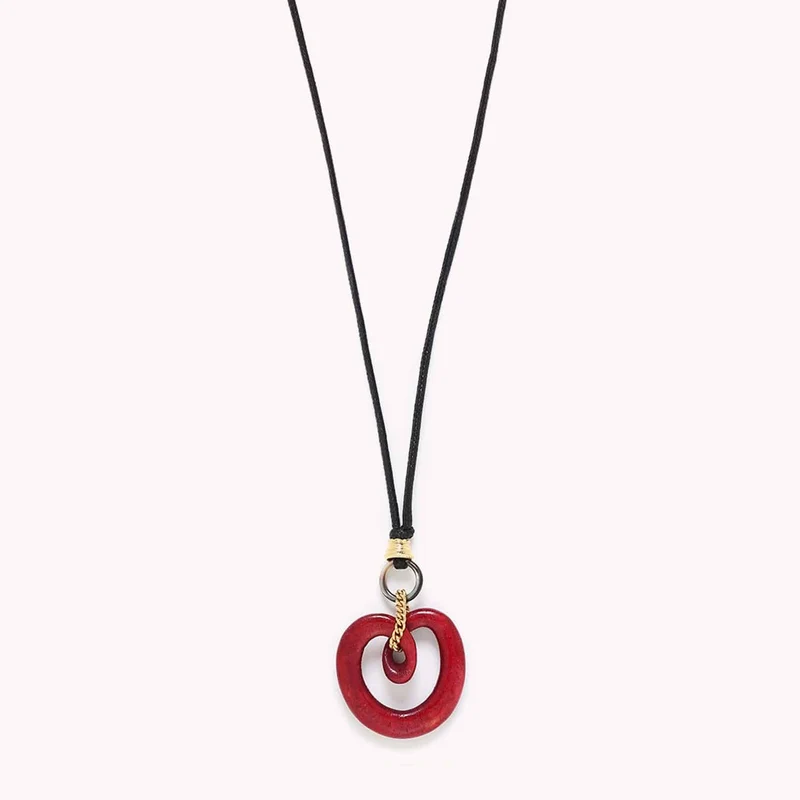 Collier Nature Bijoux Kinsley Long Pendentif Rouge