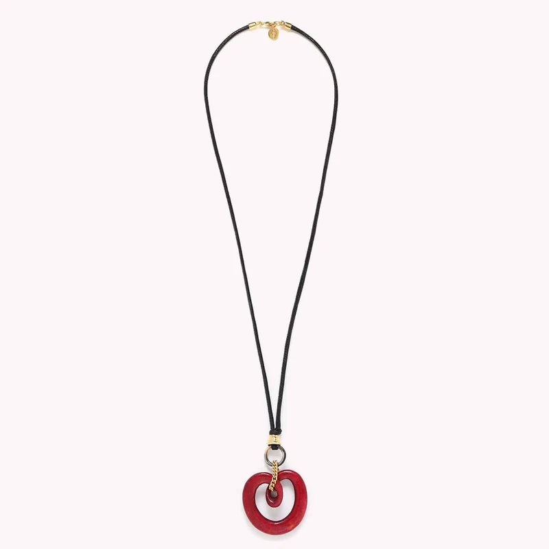 Collier Nature Bijoux Kinsley Long Pendentif Rouge