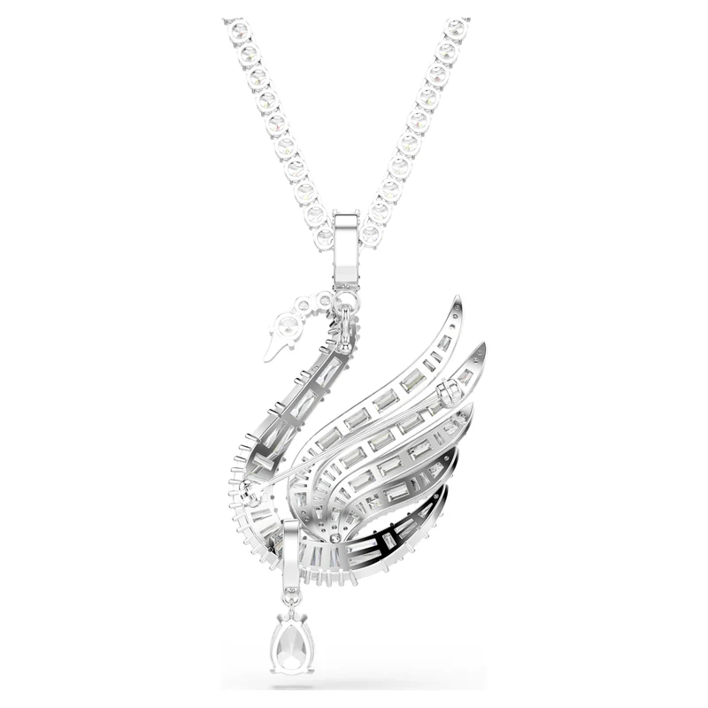 Pendentif et broche Swarovski - Vienna - Cygne - Tailles variées - Blanc & Argenté