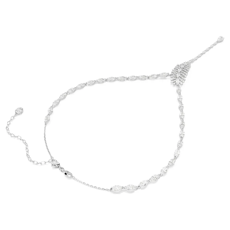 Collier Swarovski - Vienna - Plume - En Y - Blanc & Argenté