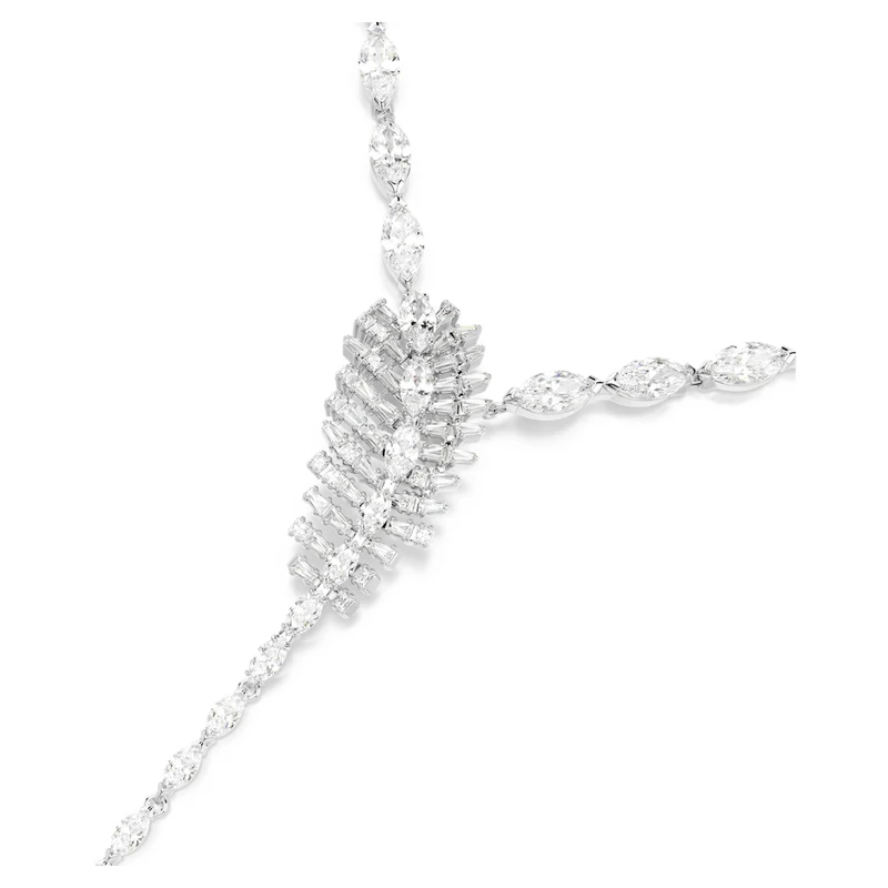 Collier Swarovski - Vienna - Plume - En Y - Blanc & Argenté