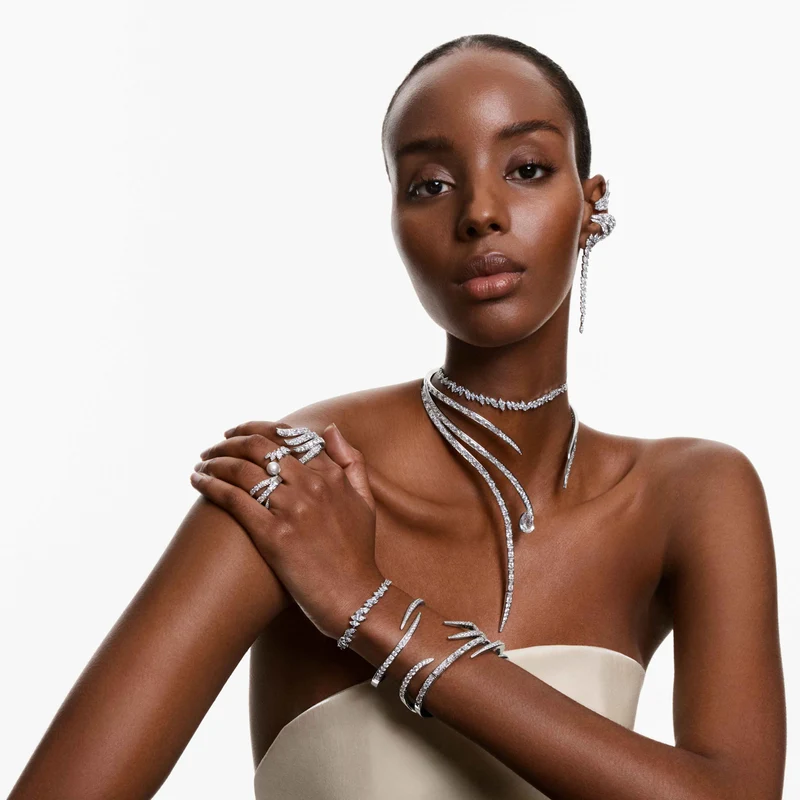 Collier Swarovski - Vienna - Tailles variées - Blanc & Argenté