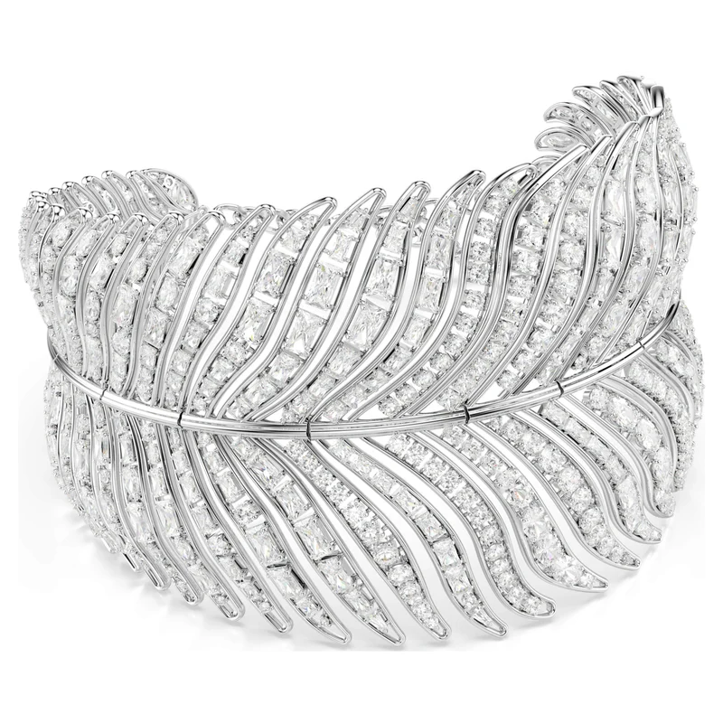 Collier Swarovski - Vienna - Plume - Ras-de-cou - Blanc & Argenté