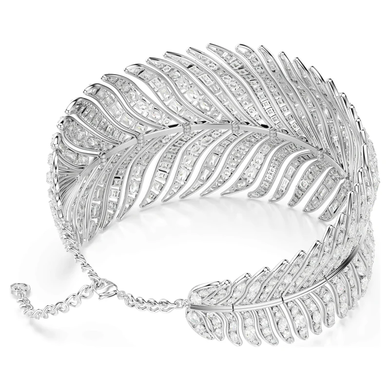 Collier Swarovski - Vienna - Plume - Ras-de-cou - Blanc & Argenté