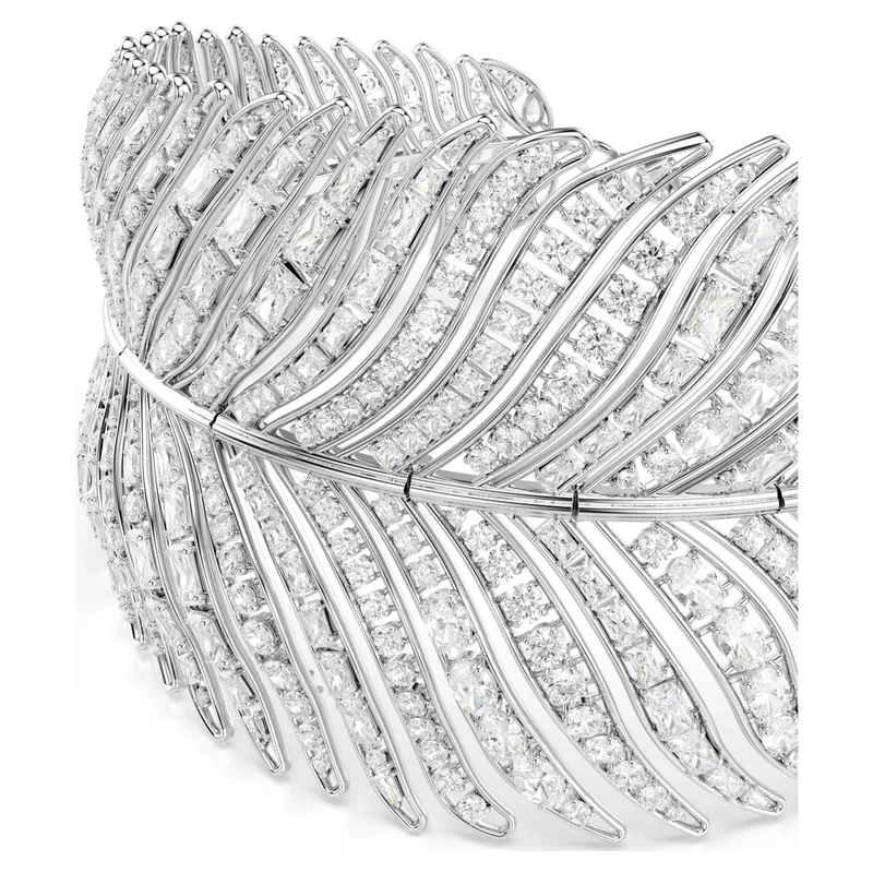 Collier Swarovski - Vienna - Plume - Ras-de-cou - Blanc & Argenté