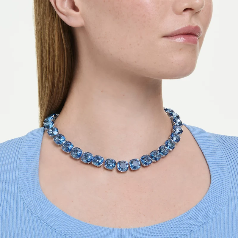 Collier Swarovski - Millenia - Taille coussin - Bleu & Argenté
