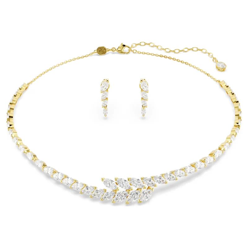 Parure Swarovski - Mesmera - Taille marquise - Blanc & Doré
