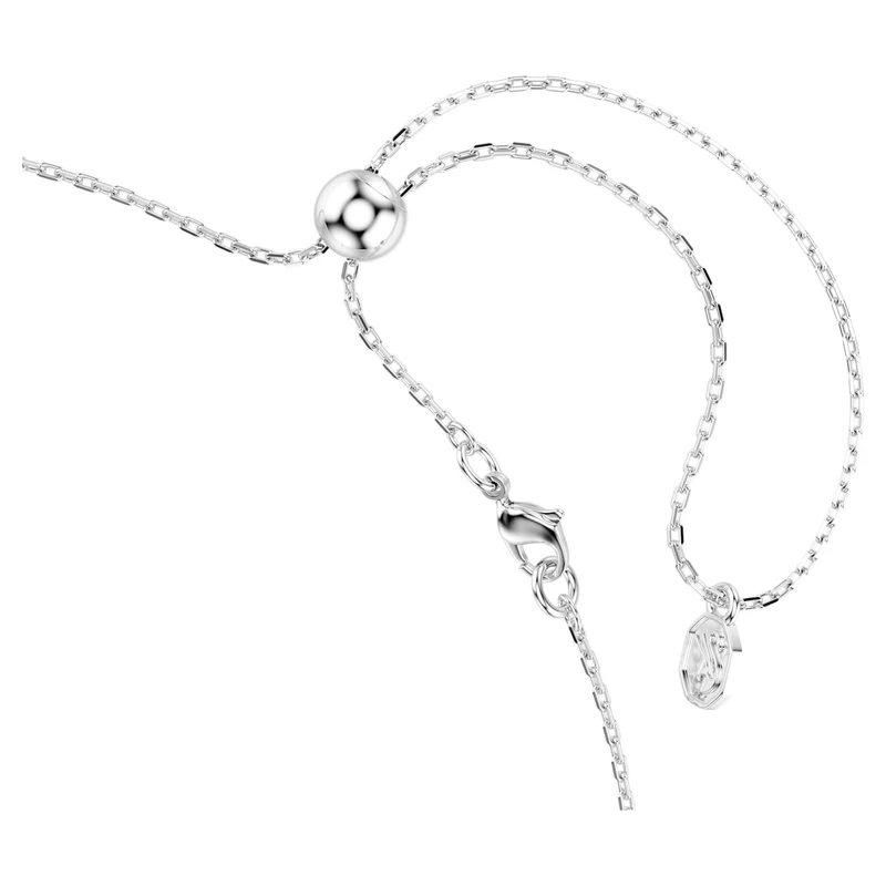 Collier Swarovski - Matrix - Taille ronde - Design croisé - Blanc & Argenté