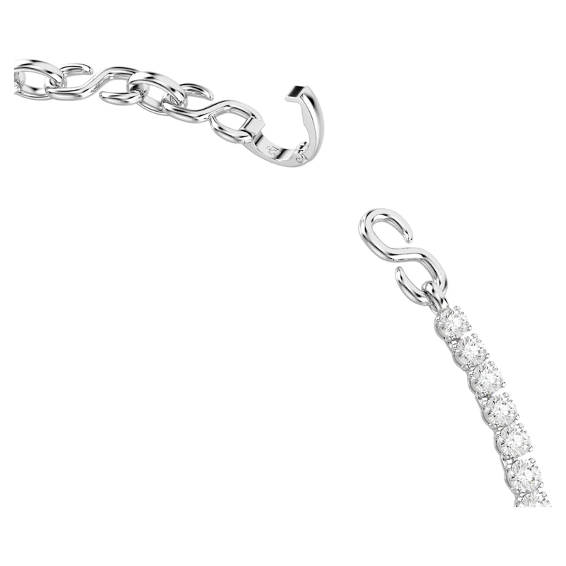 Collier Swarovski - Matrix - Forme de S - Blanc & Argenté