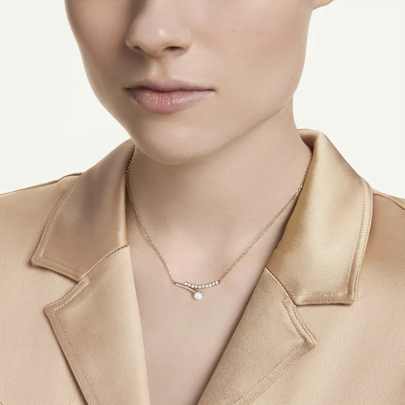 Collier Swarovski - Matrix - Taille ronde - Longueur ajustable - Blanc & Rosé