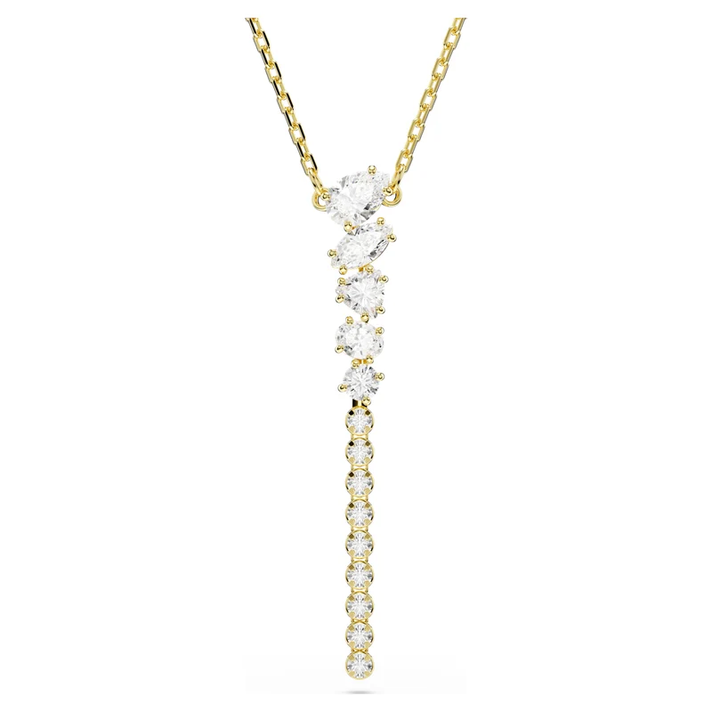 Collier Swarovski - Mesmera - Tailles variées - En Y - Blanc & Doré