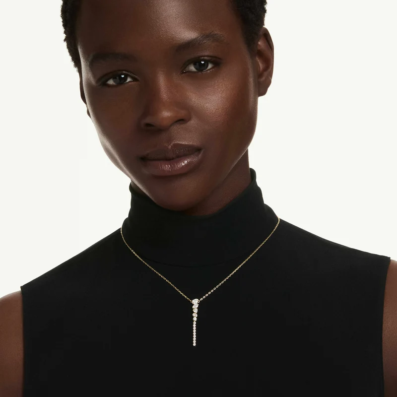 Collier Swarovski - Mesmera - Tailles variées - En Y - Blanc & Doré