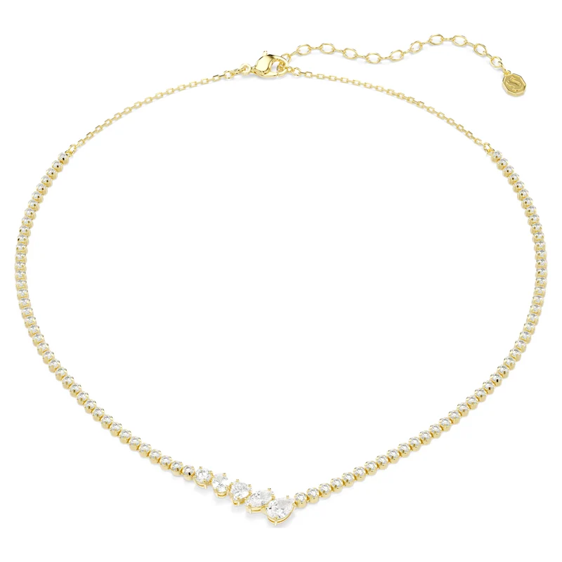 Collier Swarovski - Mesmera - Tailles variées - Forme en V - Blanc & Doré