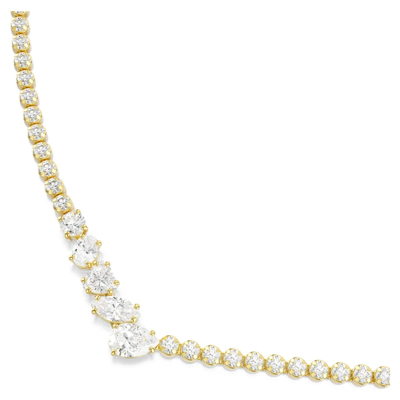 Collier Swarovski - Mesmera - Tailles variées - Forme en V - Blanc & Doré