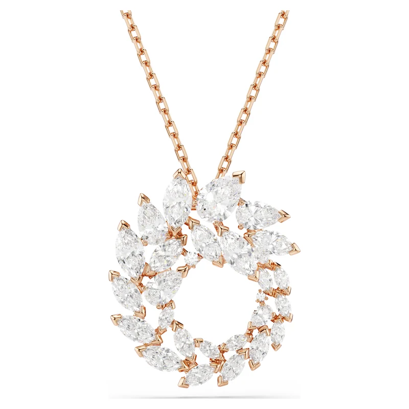 Pendentif Swarovski - Mesmera - Taille marquise - Longueur ajustable - Blanc & Rosé