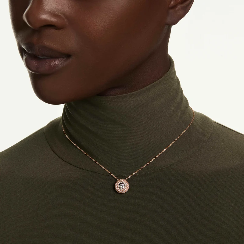 Pendentif Swarovski - Sublima - Taille ronde - Blanc & Rosé