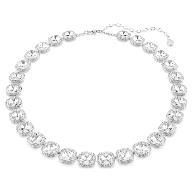 Collier Swarovski - Una Angelic - Taille coussin - Blanc & Argenté