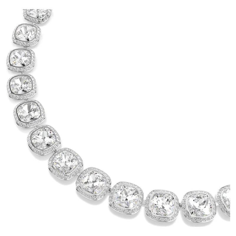 Collier Swarovski - Una Angelic - Taille coussin - Blanc & Argenté