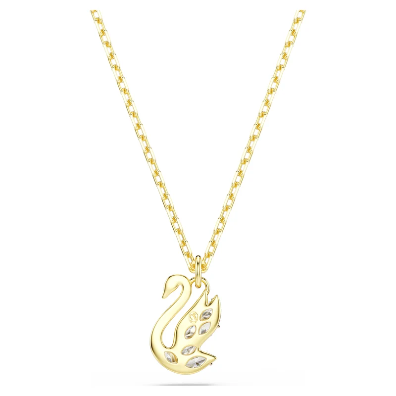 Pendentif Swarovski - Swan - Blanc & Doré