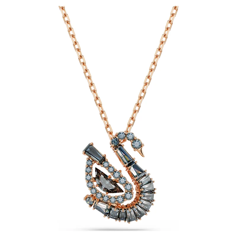 Pendentif Swarovski - Swan - Gris & Rosé