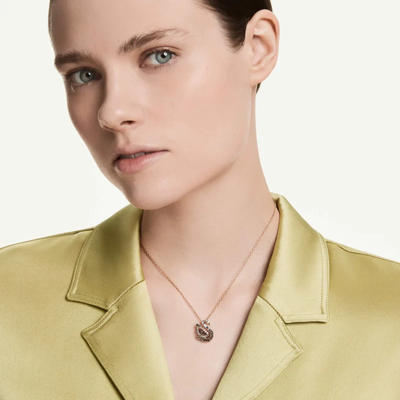 Pendentif Swarovski - Swan - Gris & Rosé