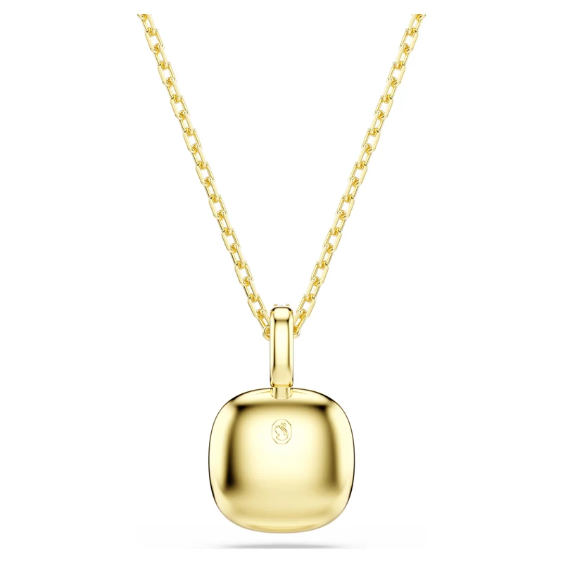 Pendentif Swarovski - Una - Taille coussin - Longueur ajustable - Blanc & Doré