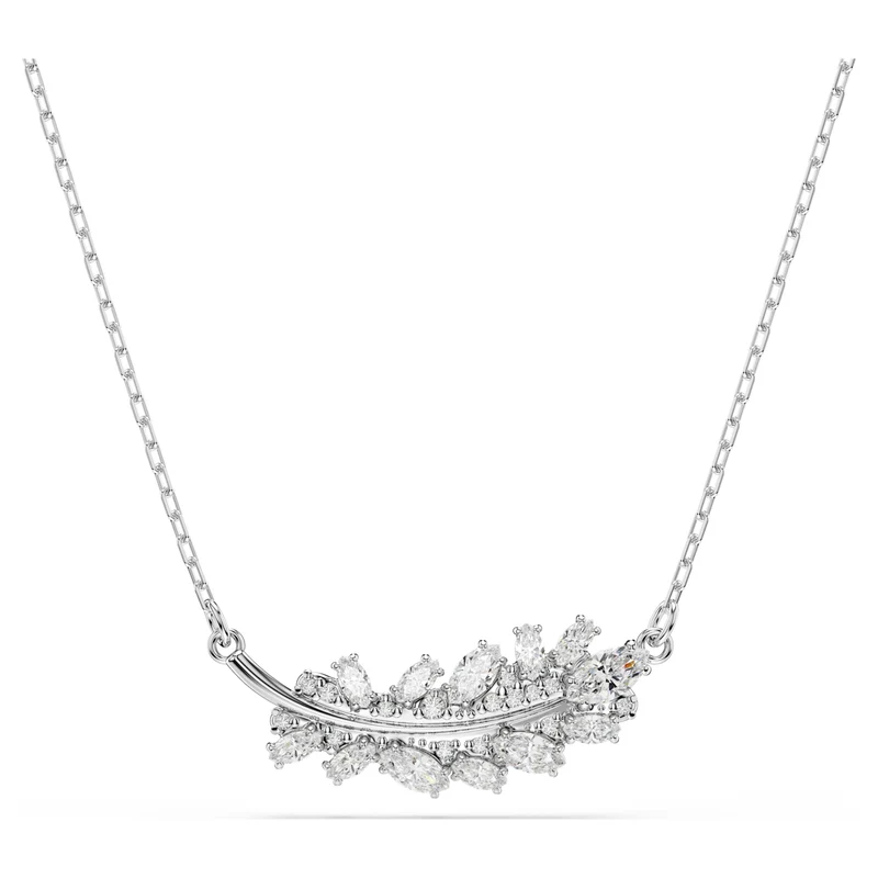 Pendentif Swarovski - Vienna - Plume - Tailles variées - Blanc & Argenté