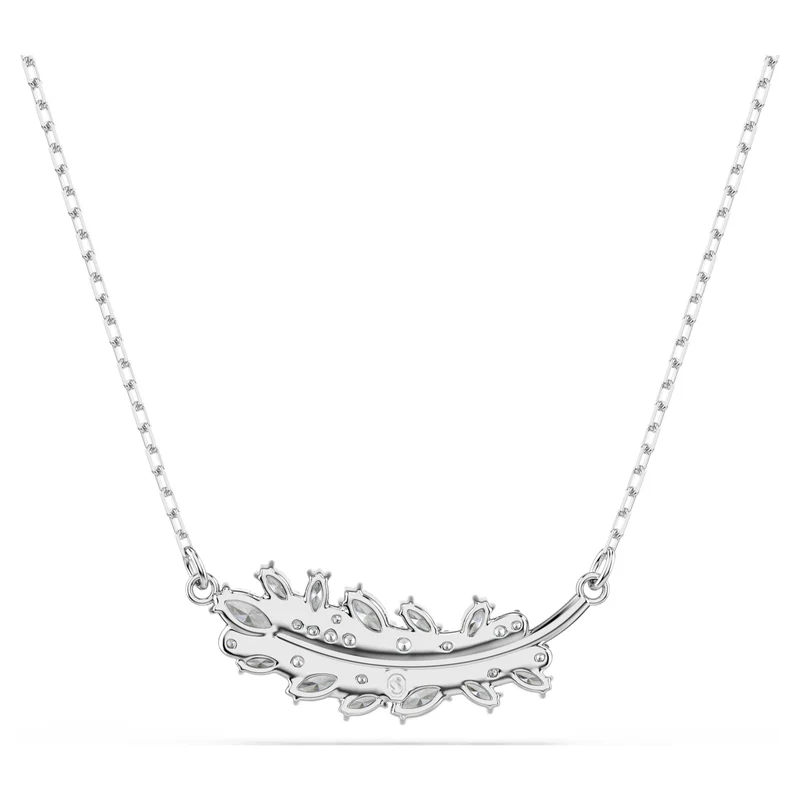 Pendentif Swarovski - Vienna - Plume - Tailles variées - Blanc & Argenté