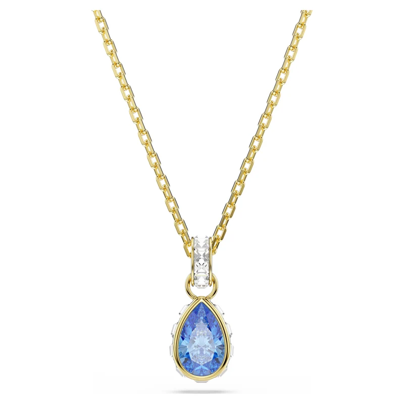Pendentif Swarovski - Chroma - Taille poire - Longueur ajustable - Bleu & Doré