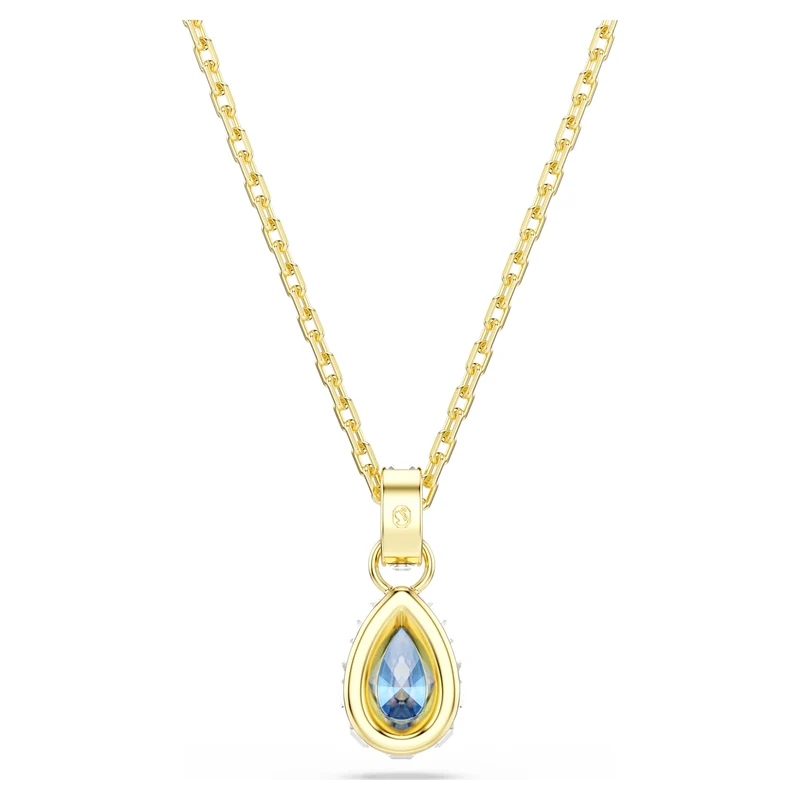 Pendentif Swarovski - Chroma - Taille poire - Longueur ajustable - Bleu & Doré