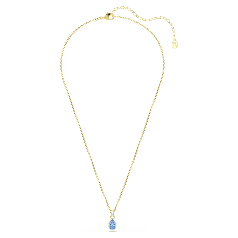 Pendentif Swarovski - Chroma - Taille poire - Longueur ajustable - Bleu & Doré