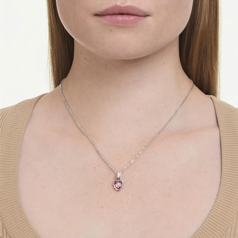 Pendentif Swarovski - Chroma - Tailles variées - Rose & Argenté