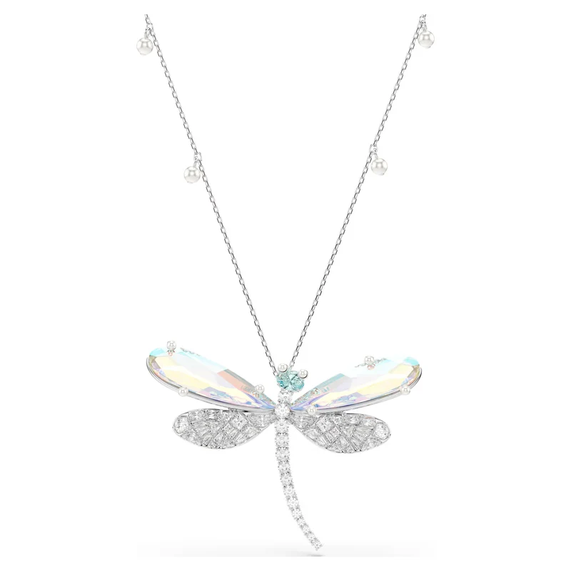 Pendentif et broche Swarovski - Ariana Grande x Swarovski - Libellule - Blanc & Argenté