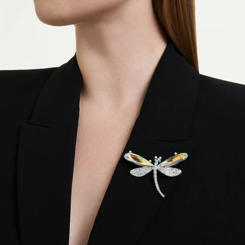Pendentif et broche Swarovski - Ariana Grande x Swarovski - Libellule - Blanc & Argenté