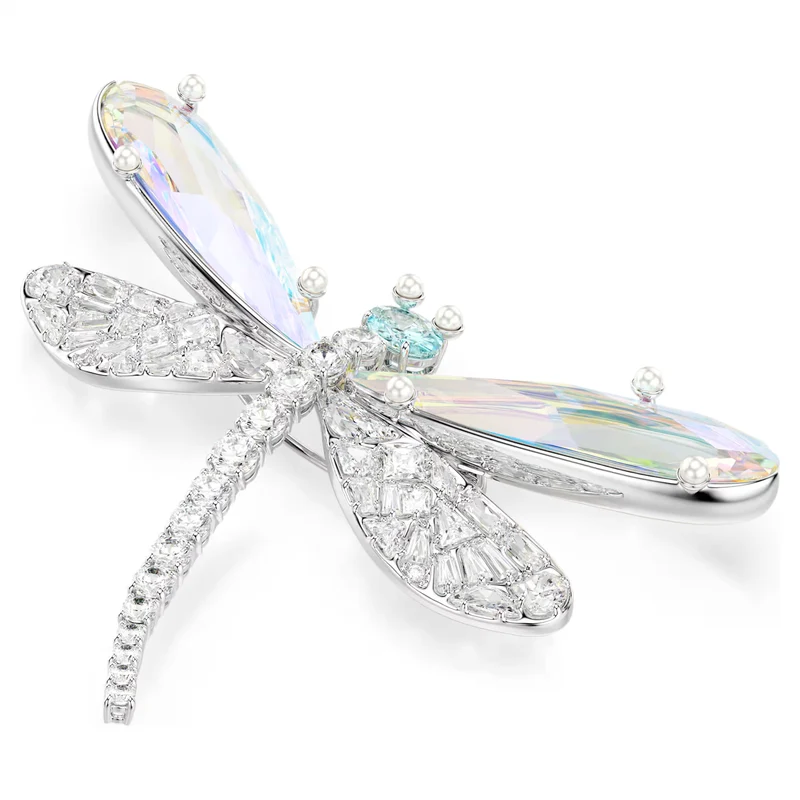 Pendentif et broche Swarovski - Ariana Grande x Swarovski - Libellule - Blanc & Argenté