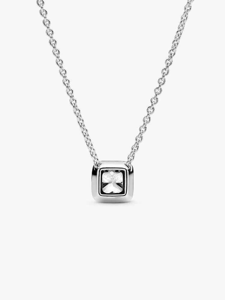 Collier Halo Carré Argent | Pandora