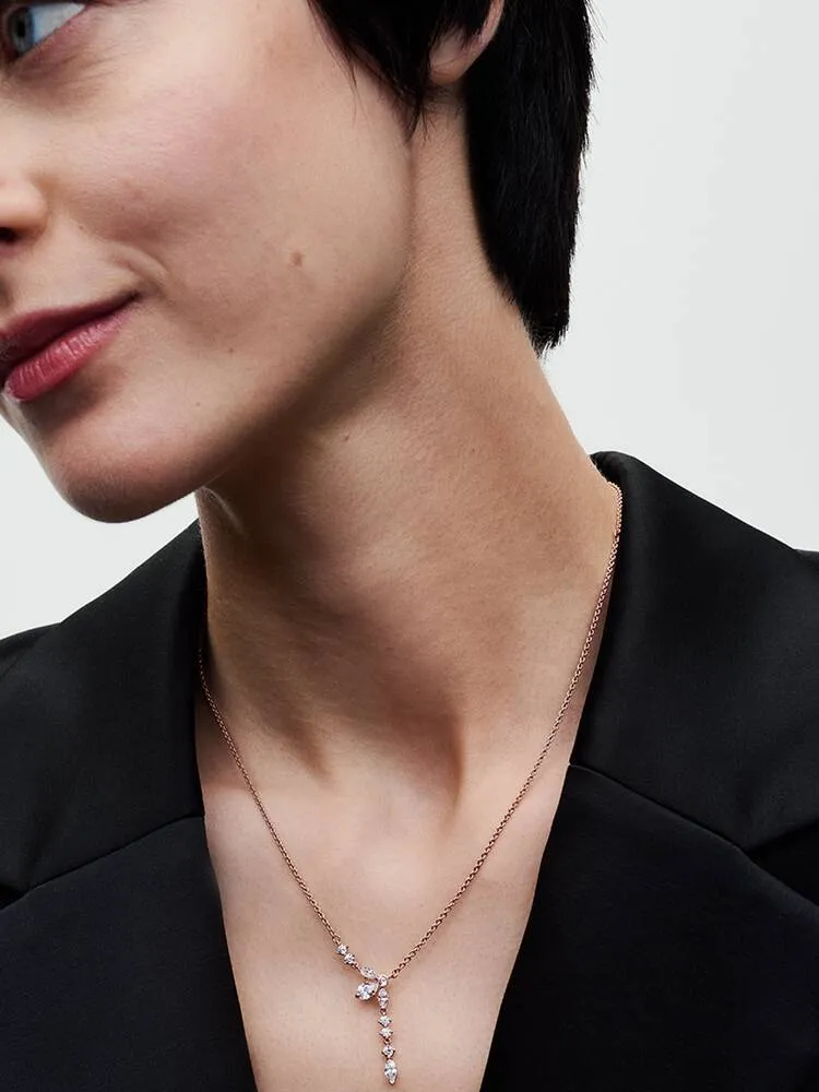 Collier Pendant Herbier Scintillant Doré Rose | Pandora