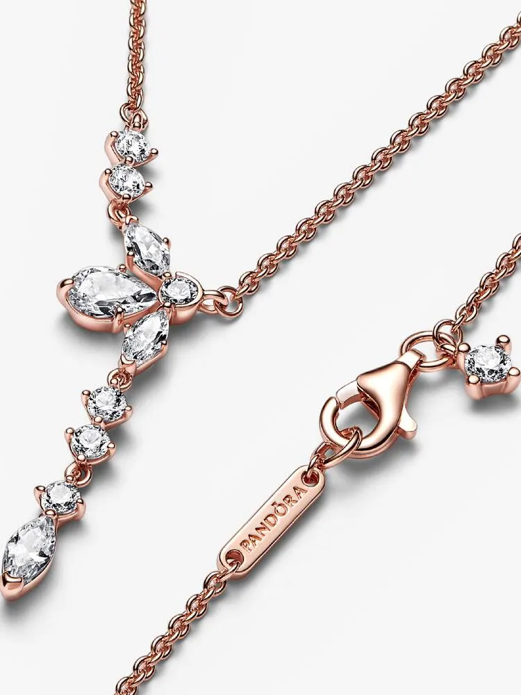 Collier Pendant Herbier Scintillant Doré Rose | Pandora