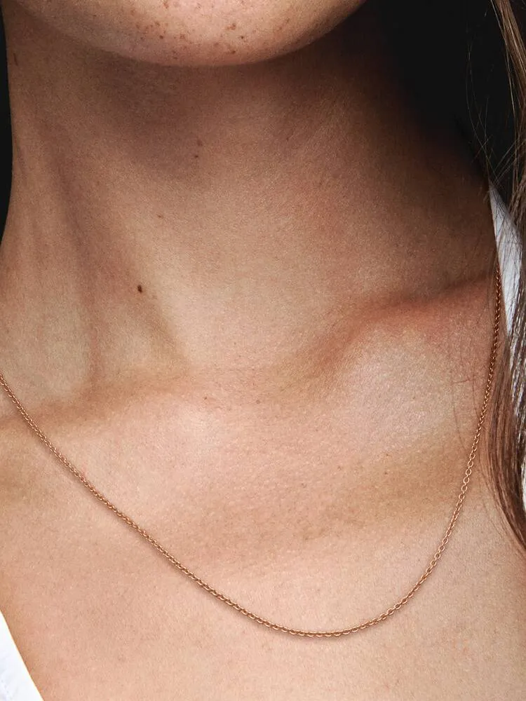 Collier Maille Forçat Classique Longueur Ajustable Doré Rose | Pandora