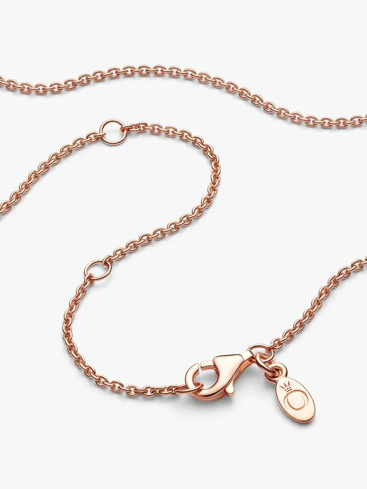 Collier Maille Forçat Classique Longueur Ajustable Doré Rose | Pandora