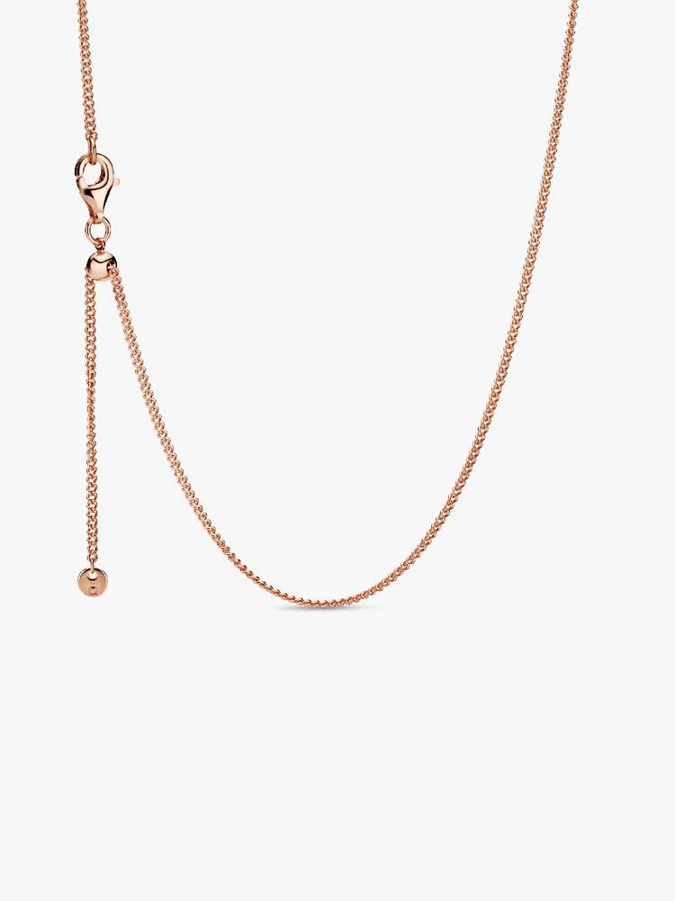 Collier Maille Gourmette Longueur Ajustable Doré Rose | Pandora