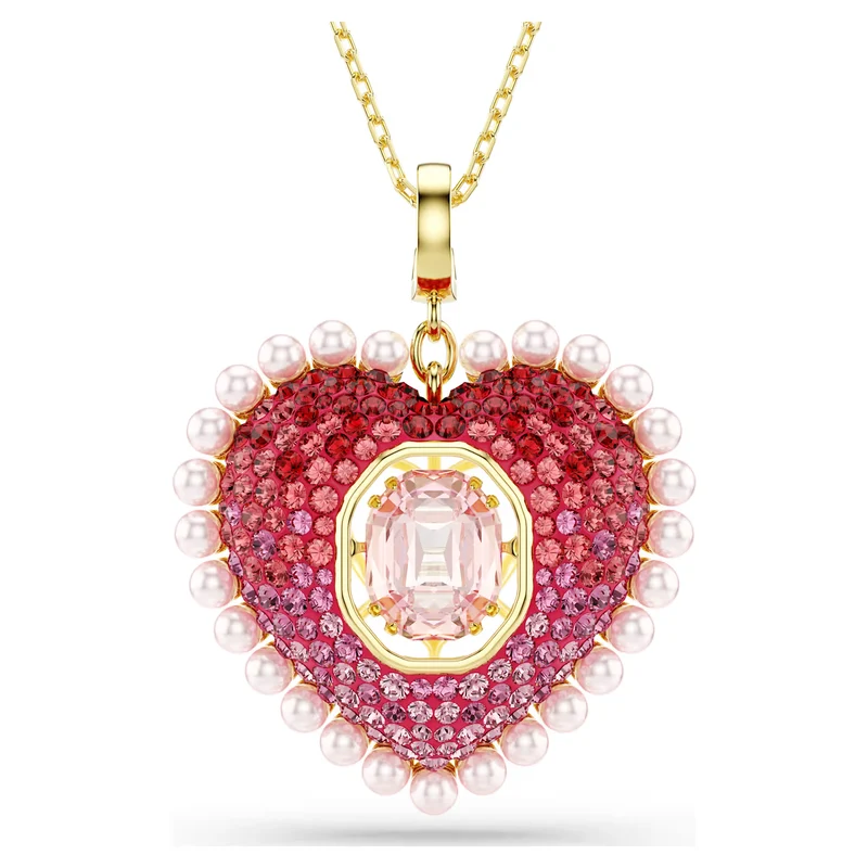Pendentif Swarovski - Idyllia - Cœur - Tailles variées - Rose & Doré