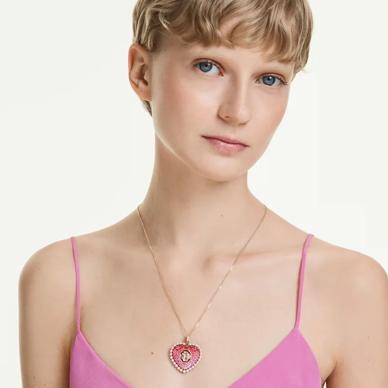 Pendentif Swarovski - Idyllia - Cœur - Tailles variées - Rose & Doré