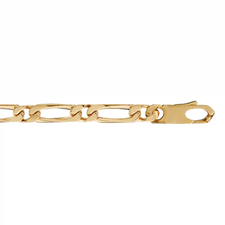 Collier long maille figaro 1+1 large 50 cm – Plaqué or | Azuline