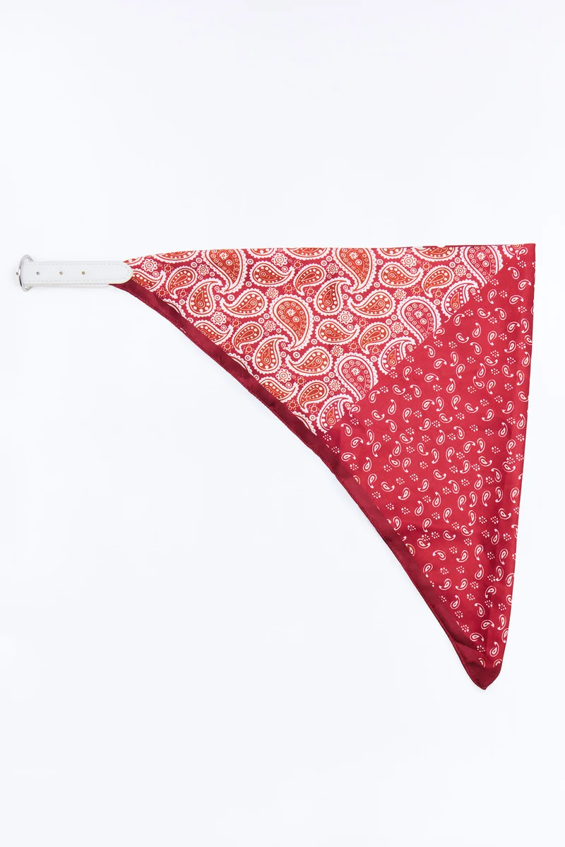 Sunset Feels Bandana Scarf Belt - Burgundy/combo