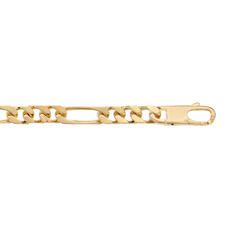 Collier long maille figaro 1+3 large 50 cm – Plaqué or | Azuline