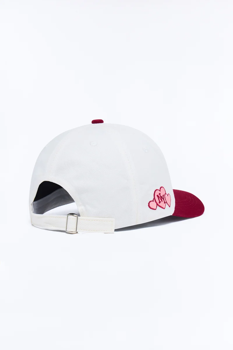 NY Has My Heart Baseball Hat - Burgundy/combo