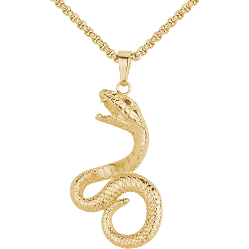 Collier PHEBUS Serpent Homme en Acier doré | 75-0318