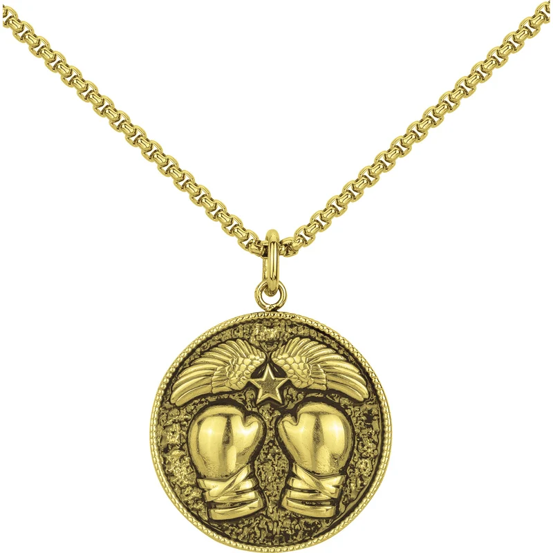 Collier PHEBUS Médaille Boxe Homme en Acier doré | 75-0281