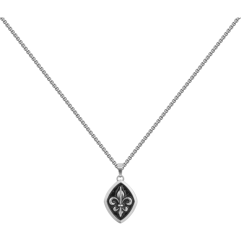 Collier PHEBUS Fleur de lys Homme en Acier | 75-0216
